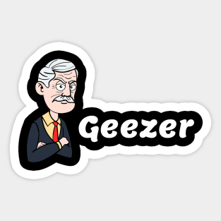 Geezer in jacket and tie Sticker